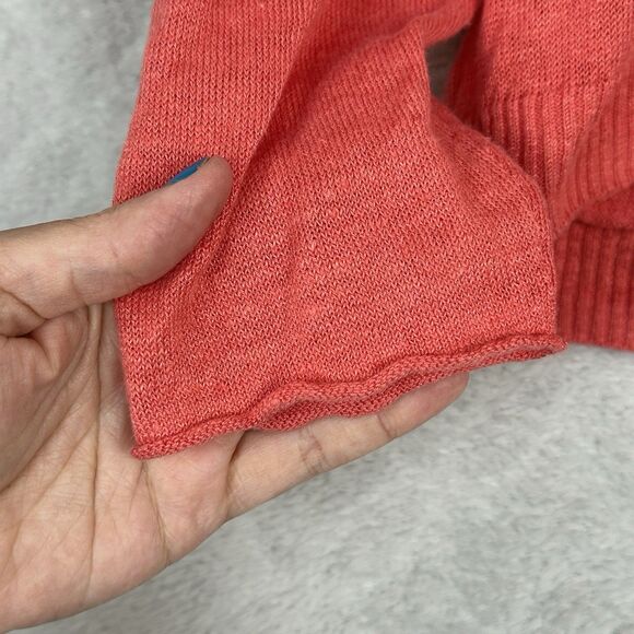 Eileen Fisher 100% Organic Linen Sweater Womens Medium Coral Coastal Lightweight - Picture 5 of 11
